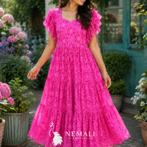 Chiffon Travel Wear Frock – Breezy Casual Ethnic Dress for Vacations