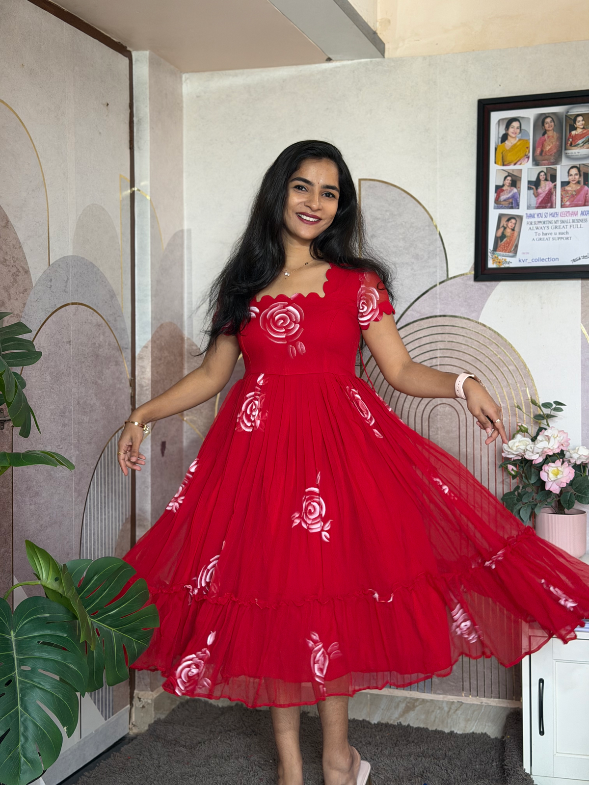 Viral Red Chiffon Vacation Frock – Lightweight Ethnic Travel Wear Viral Red Chiffon Vacation Frock – Lightweight Ethnic Travel Wear