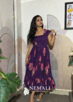 Chiffon Floral Design Frock – Lightweight Casual Ethnic Dress