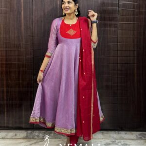 Original Narayanapet Fabric Festive Wear Frock – Handwoven Ethnic Dress