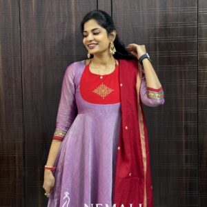 Original Narayanapet Fabric Festive Wear Frock – Handwoven Ethnic Dress