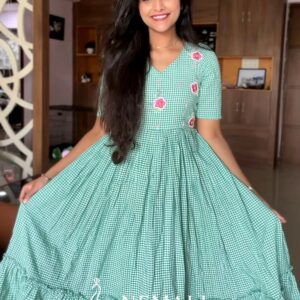 Madras Checks Vacation Frock – Lightweight Casual Ethnic Travel Dress