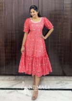 Round Neck Mul Chanderi Frock – Classic Lightweight Casual Ethnic Dress