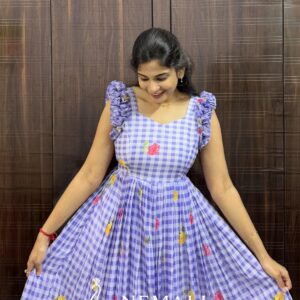 Mul Chanderi Frock – Silky Lightweight Casual Ethnic Dress