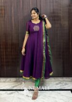 Narayanapet Fabric Frock with Maggam Work – Embroidered Festive Ethnic Dress