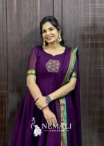 Narayanapet Fabric Frock with Maggam Work – Embroidered Festive Ethnic Dress