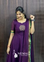 Narayanapet Fabric Frock with Maggam Work – Embroidered Festive Ethnic Dress