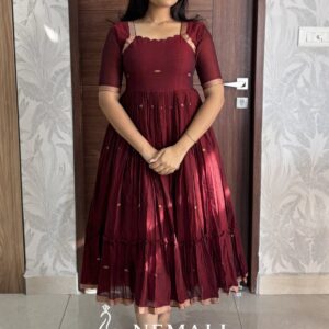 Narayanapet Fabric Long Frock – Traditional Handwoven Ethnic Dress