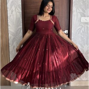 Narayanapet Fabric Long Frock – Traditional Handwoven Ethnic Dress