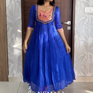 Viral Paithani Silk Tunic Long Frock – Festive Ethnic Dress