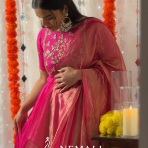 American Crepe Festive Wear Dress – Elegant Ethnic Occasion Wear