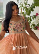 Georgette Hand Work Frock – Embellished Festive Ethnic Dress