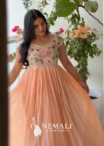 Georgette Hand Work Frock – Embellished Festive Ethnic Dress