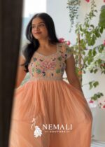 Georgette Hand Work Frock – Embellished Festive Ethnic Dress