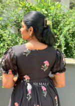 Black Mul Chanderi Frock – Elegant Lightweight Casual Ethnic Dress