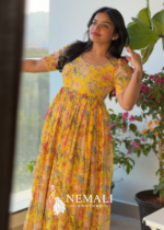 Pure Georgette Festive Wear Frock – Flowy Ethnic Dress for Celebrations