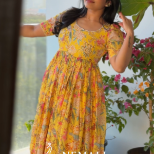 Pure Georgette Festive Wear Frock – Flowy Ethnic Dress for Celebrations