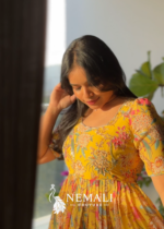 Pure Georgette Festive Wear Frock – Flowy Ethnic Dress for Celebrations