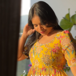 Pure Georgette Festive Wear Frock – Flowy Ethnic Dress for Celebrations