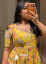 Pure Georgette Festive Wear Frock – Flowy Ethnic Dress for Celebrations