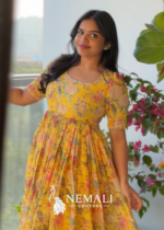 Pure Georgette Festive Wear Frock – Flowy Ethnic Dress for Celebrations