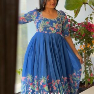 Pure Georgette Festive Frock – Elegant Ethnic Dress for Special Occasions