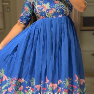 Pure Georgette Festive Frock – Elegant Ethnic Dress for Special Occasions