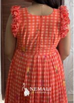 Orange Mul Chanderi Frock – Lightweight Casual Ethnic Dress