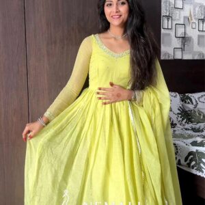 Kota Fabric Temple Wear Frock – Traditional Ethnic Dress