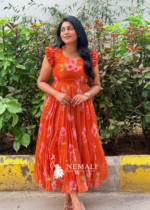 Butter Soft Chiffon Floral Frock – Ultra-Soft Casual Ethnic Dress