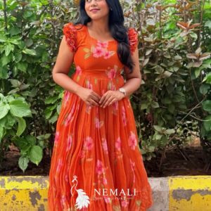 Butter Soft Chiffon Floral Frock – Ultra-Soft Casual Ethnic Dress