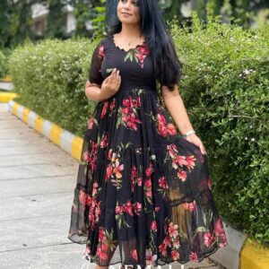 Chiffon Fabric Casual Frock