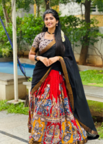 Kalamkari Silk Lehenga – Hand-Painted Festive Ethnic Skirt Set