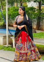 Kalamkari Silk Lehenga – Hand-Painted Festive Ethnic Skirt Set