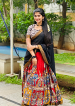Kalamkari Silk Lehenga – Hand-Painted Festive Ethnic Skirt Set