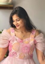 Viral Net Fabric Trendy Frock – Sheer Festive Ethnic Dress