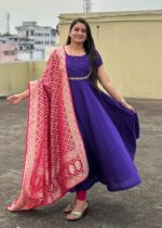 Raw Silk Frock – Soft Textured Festive Ethnic Dress