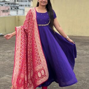Raw Silk Frock – Soft Textured Festive Ethnic Dress