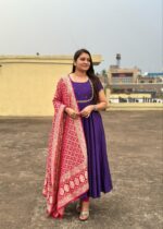 Raw Silk Frock – Soft Textured Festive Ethnic Dress