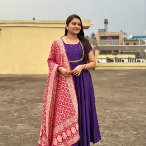 Raw Silk Frock – Soft Textured Festive Ethnic Dress