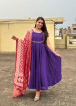Raw Silk Frock – Soft Textured Festive Ethnic Dress