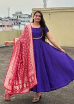 Raw Silk Frock – Soft Textured Festive Ethnic Dress